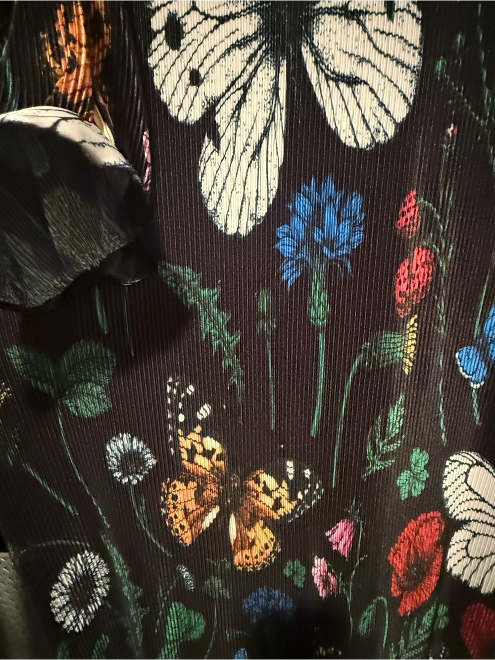 Dressed in LaLa Folklore Florals Plisse Dress Size Large - Picture 4 of 4